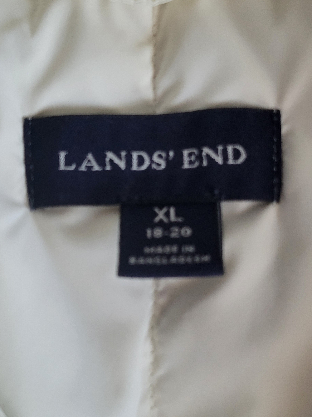 Lands’ End Puffer Vest Cream XL Quiet Luxury Preppy Coastal Old Money Après Ski - Picture 4 of 7